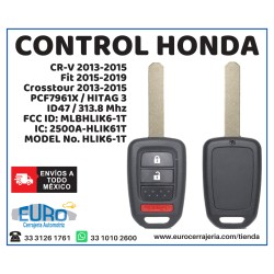 Honda CRV Llave Remoto 313.8 Mhz MLBHLIK6-1T