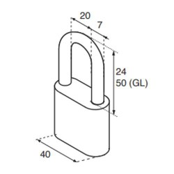 CANDADO ACERO 40 mm Gancho Largo