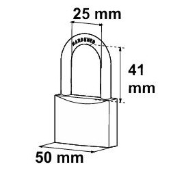 CANDADO METALICO 114 50 mm gancho largo