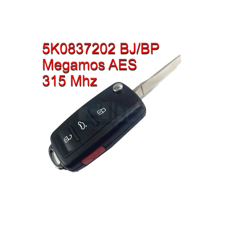 VW Jetta Passat Llave proximidad NBGFS93N 315Mhz Megamos AES