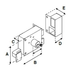 Cerradura Sobreponer AS-725 Derecha (caja)